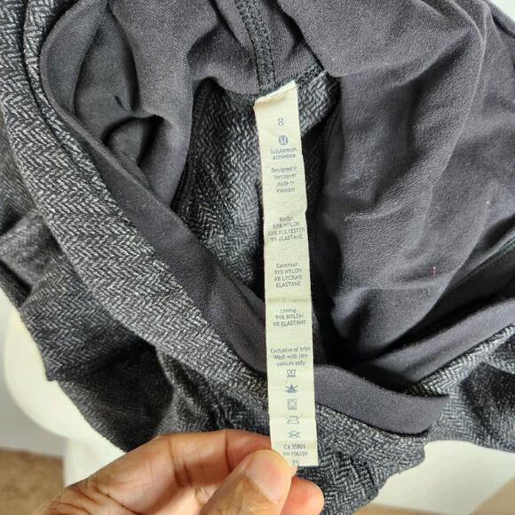 Lululemon Think Fast Hoodie Heathered Herringbone Heathered‎ Black Womens Size 8 - Picture 12 of 12